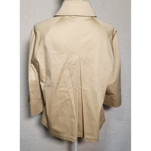 Lafayette 148 Jacket‎ Womens Beige Size 8 Full Zip Lightweight Moto Preppy 0455 - Picture 5 of 13